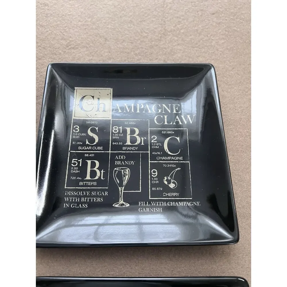 Pottery Barn Vintage Retired Periodic Cocktail Plates - Set of 4 (6